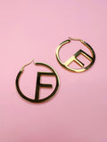ICONIC INITIAL GOLD HOOP EARRING