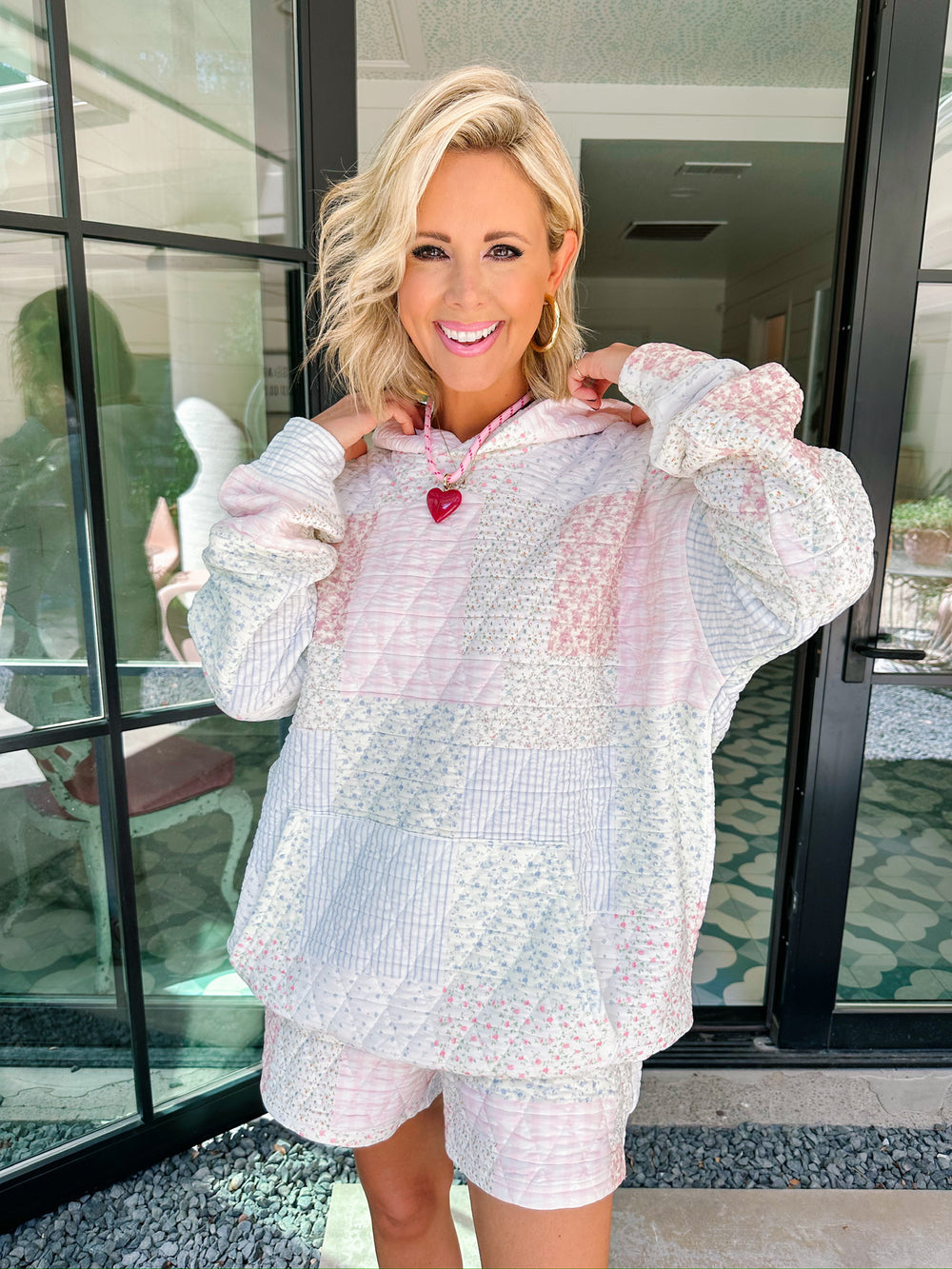 QUILT CRAZY LOUNGE SHORT SET