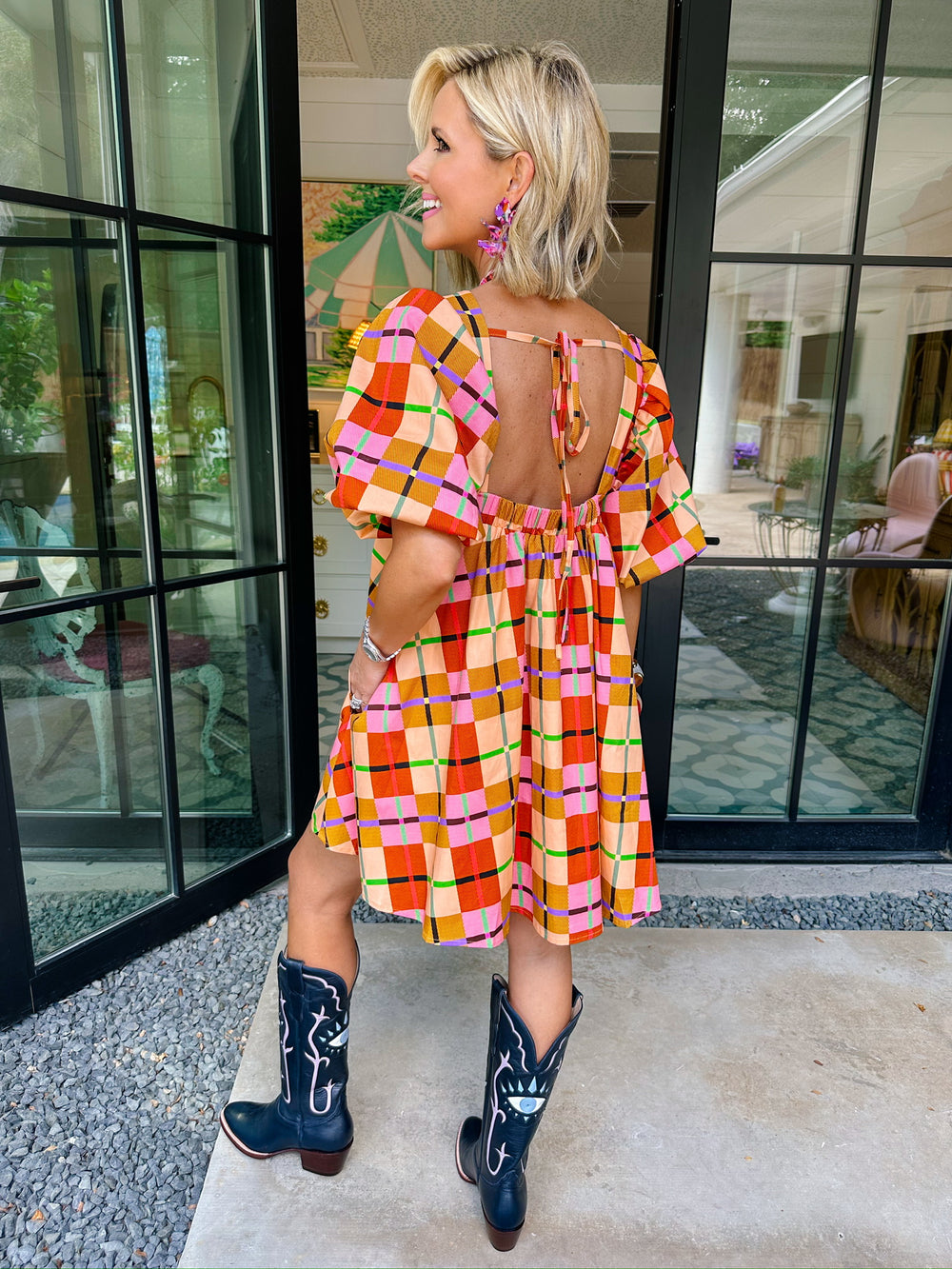 HIDDEN PATHS PUFF SLEEVE DRESS