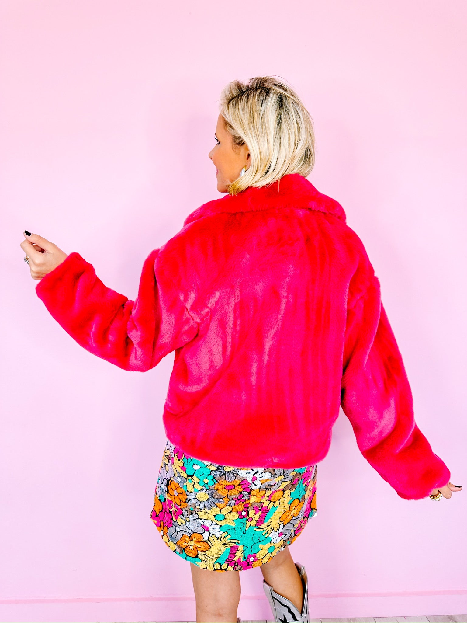 FUN FUCHSIA FUR JACKET