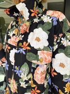 TAKE YOUR PICK FLORAL DENIM JACKET - BLACK