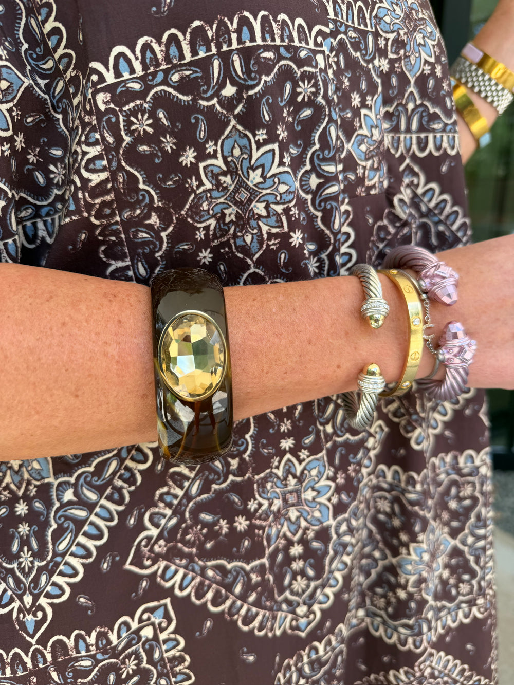 THE GEMMA GEMSTONE BRACELET - DARK BROWN