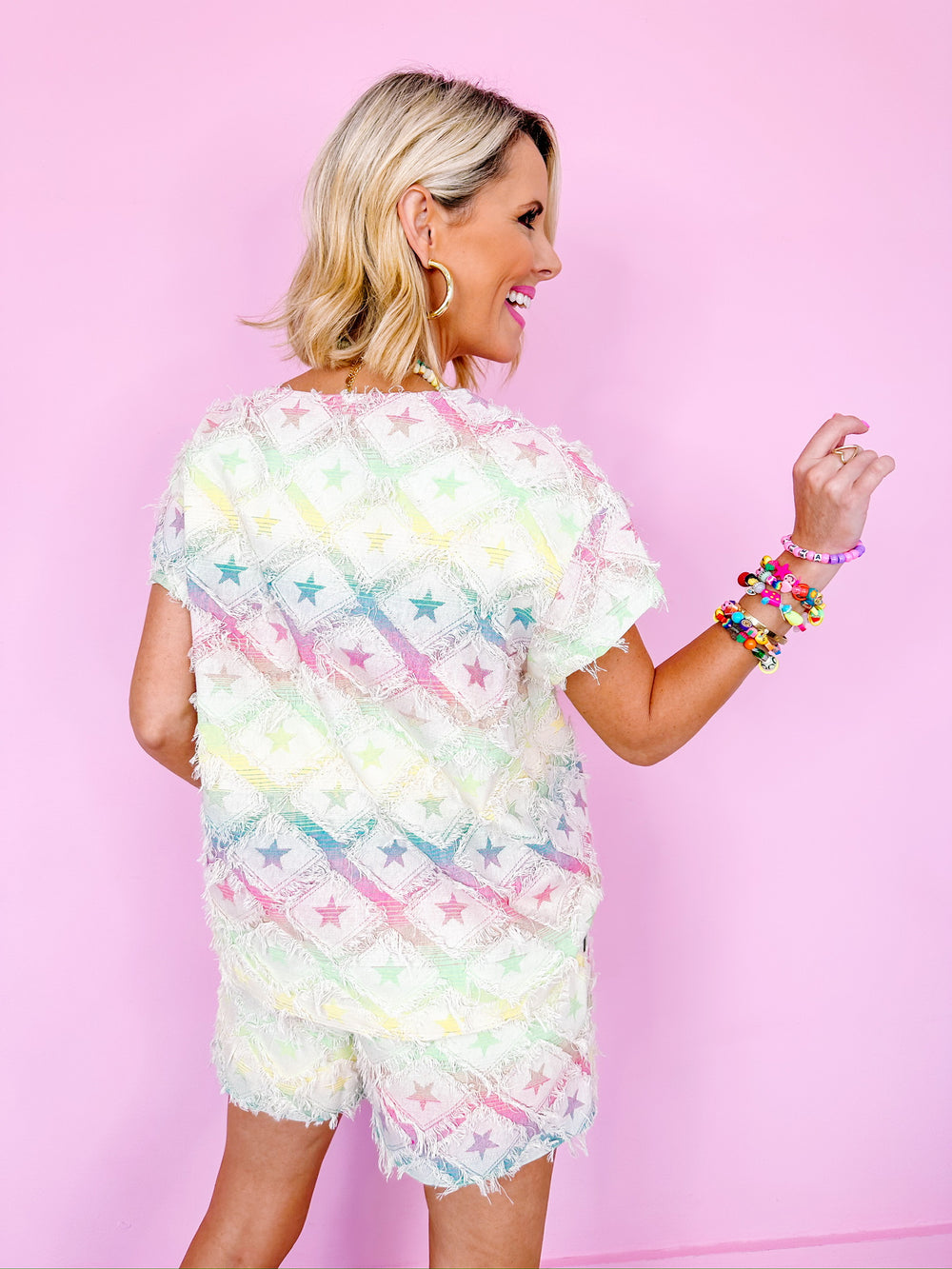 YOU'RE A STAR TEXTURED SHORTS - PASTEL