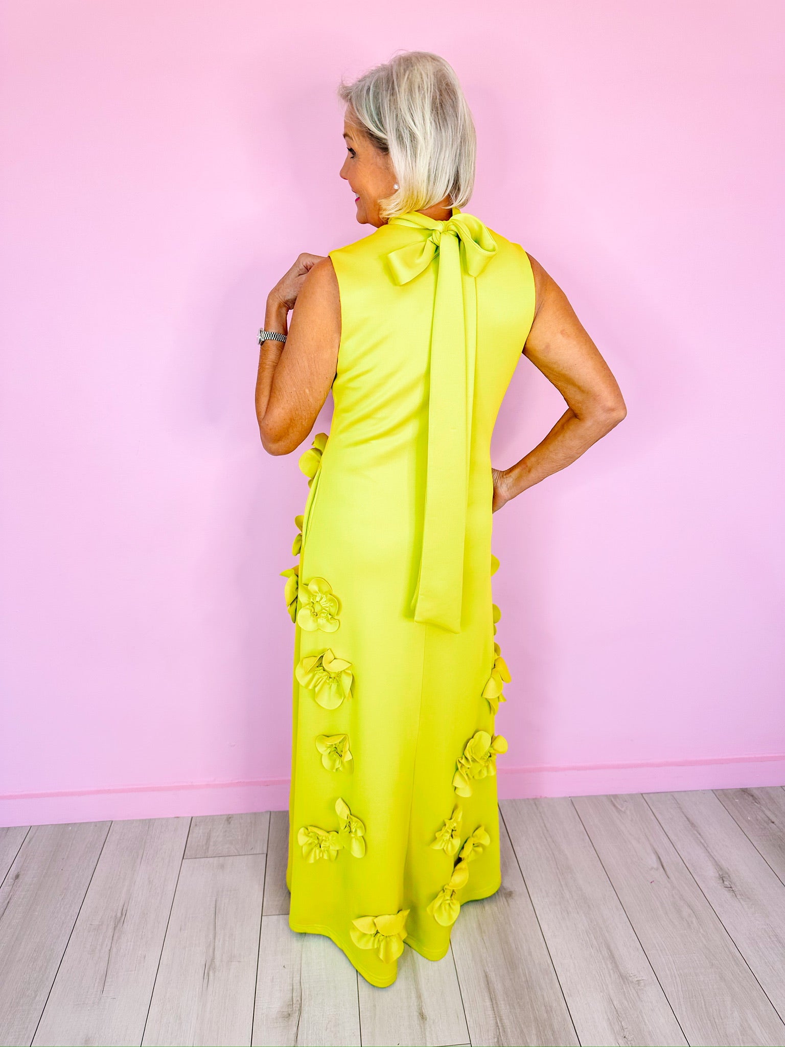 FALLING FOR YOU MAXI DRESS - CHARTREUSE