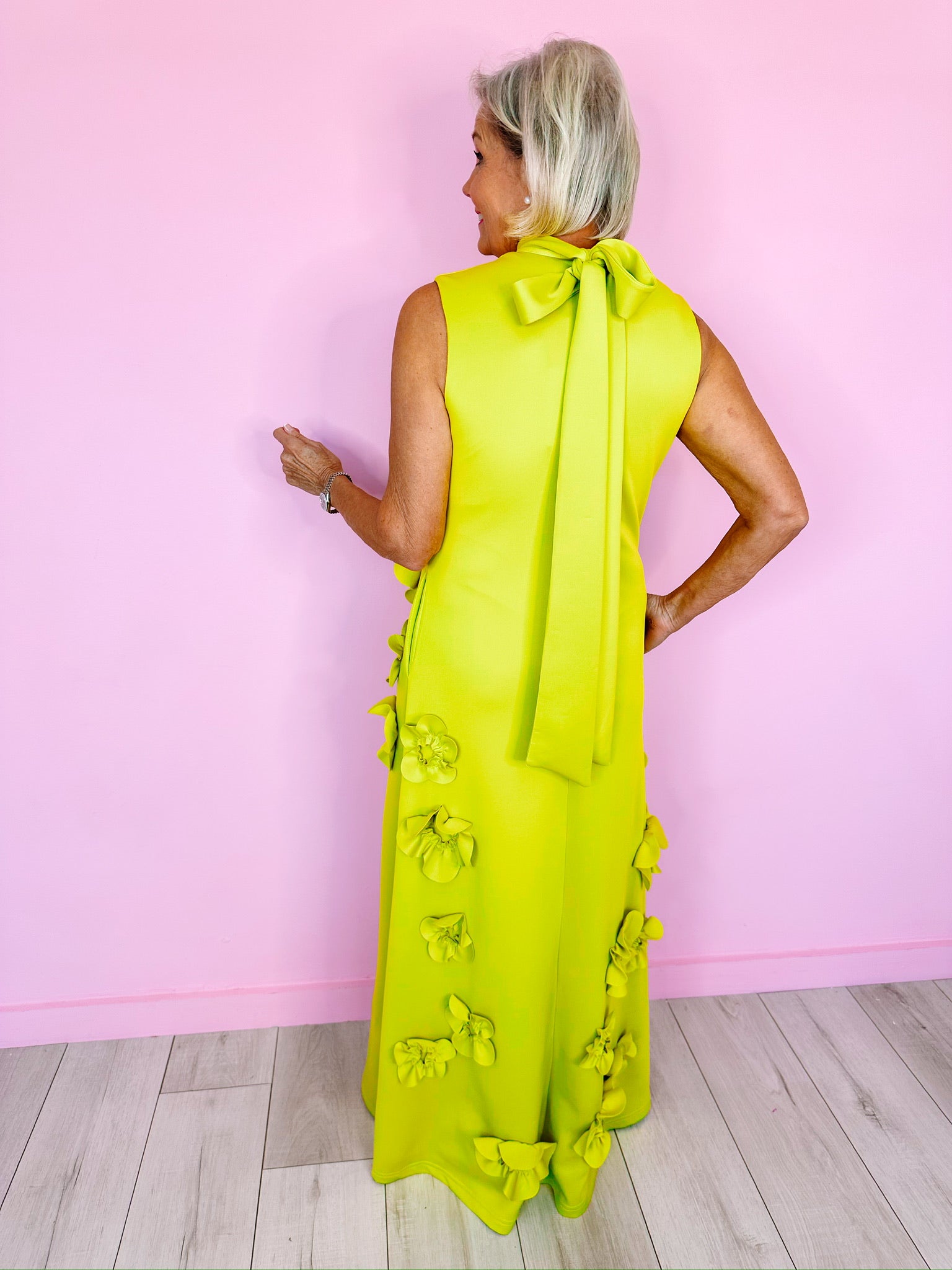 FALLING FOR YOU MAXI DRESS - CHARTREUSE