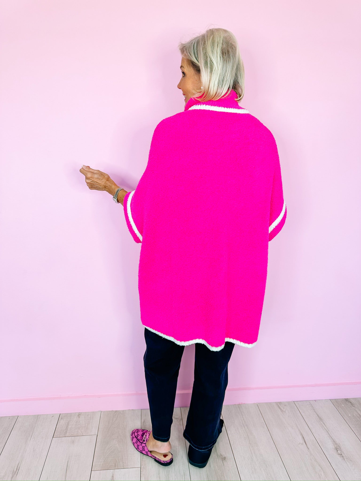 THE GO TO COZY ZIP UP JACKET - FUCHSIA