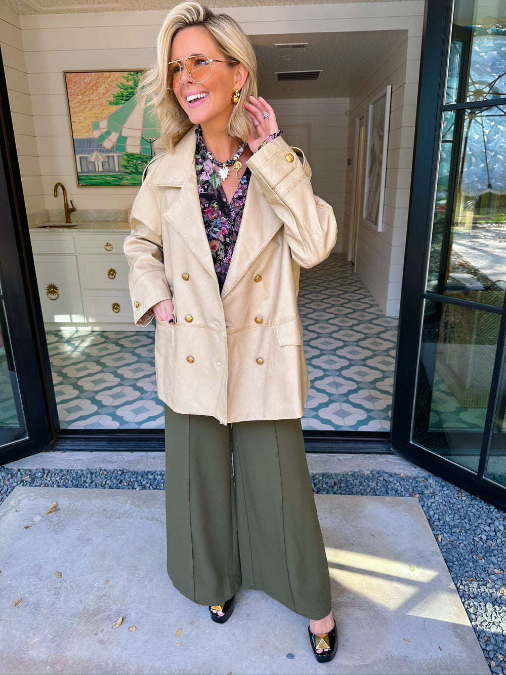 ROWAN LEATHER JACKET - BEIGE