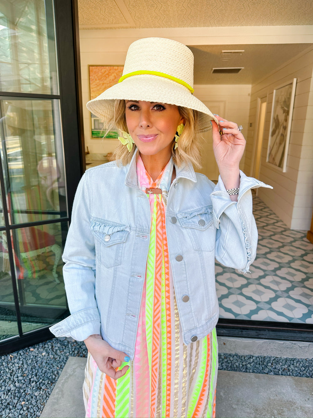 RORY RUFFLE HEM DENIM JACKET