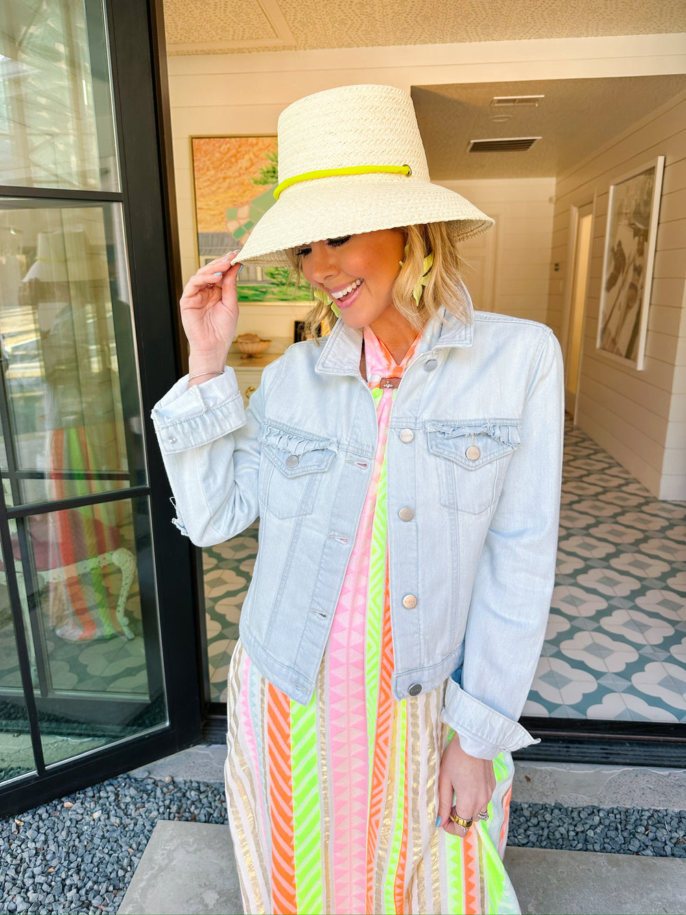 RORY RUFFLE HEM DENIM JACKET