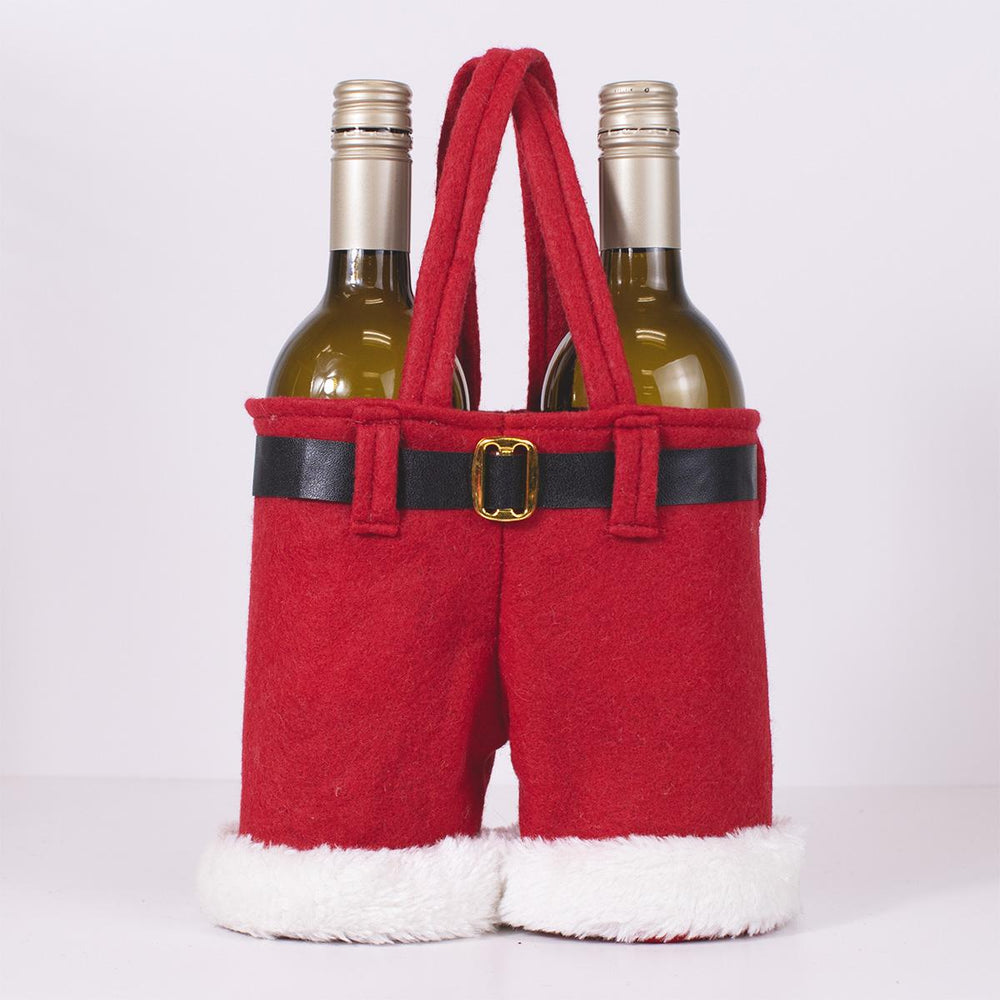 SANTA PANTS WINE TOTE - 8x8