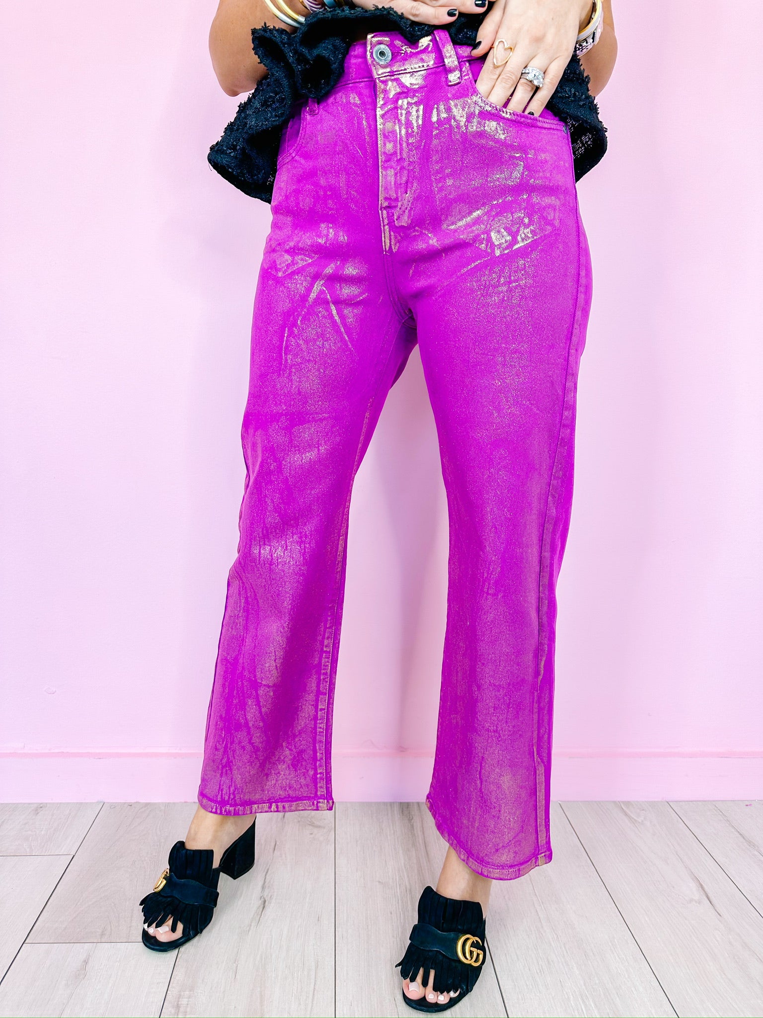 STELLA SHIMMERY JEANS - PURPLE