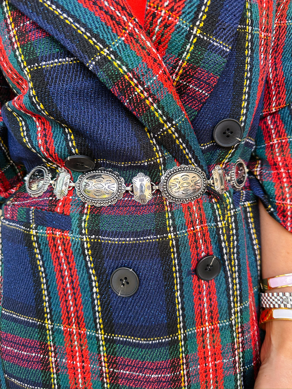 MARTINA METAL CONCHO BELT - SILVER