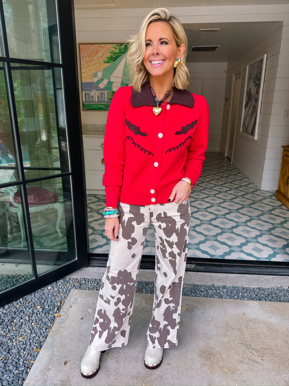 WARM WELCOME CARDIGAN - RED