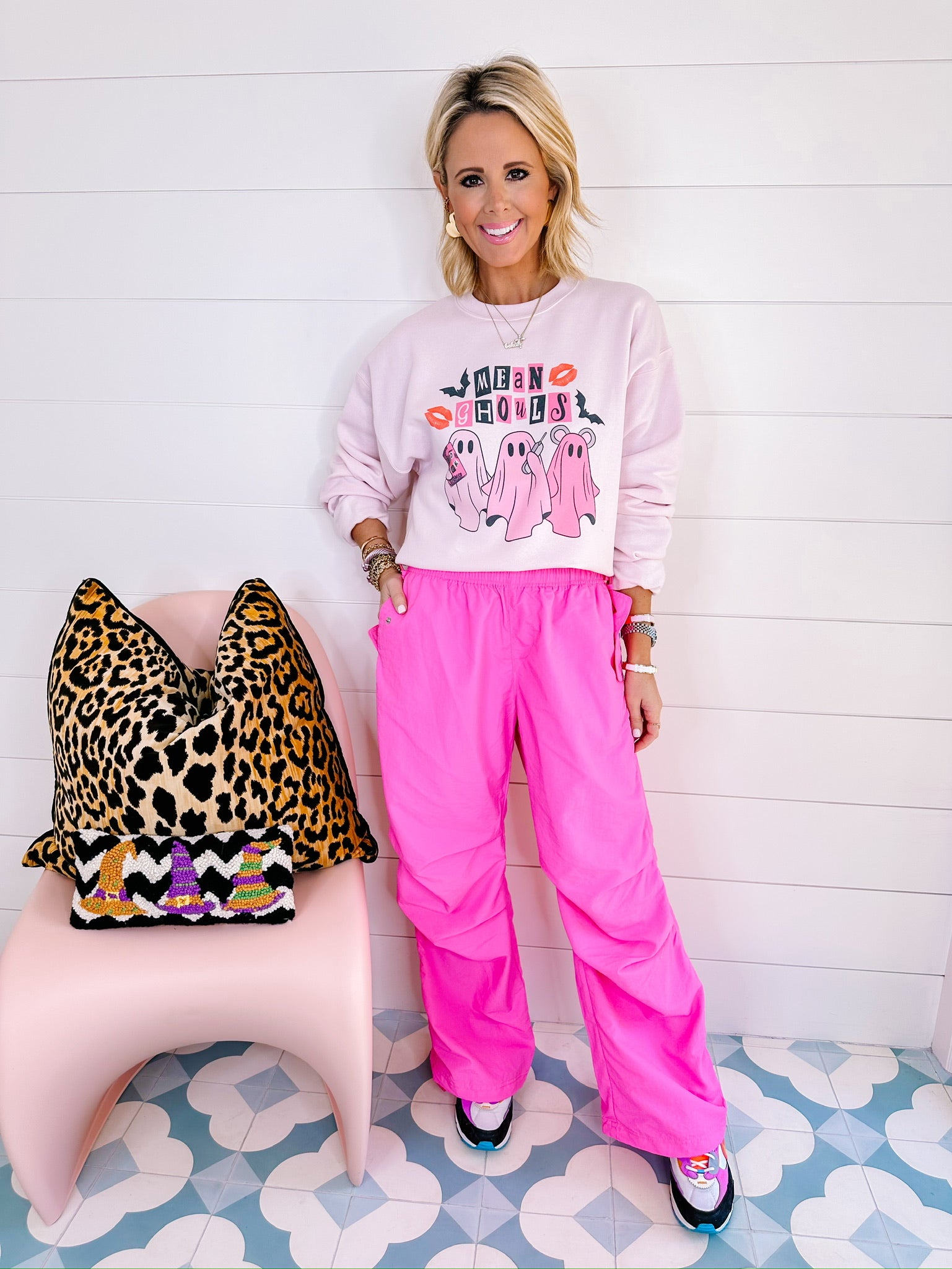 DOWN FOR IT PARACHUTE PANTS - PINK