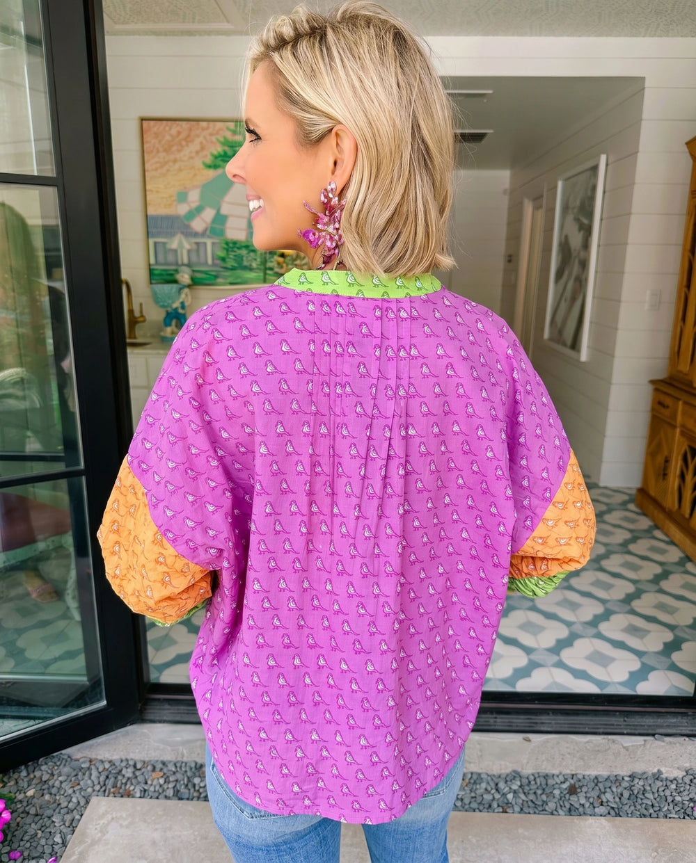 LITTLE BIRDIE COLORBLOCK TOP - PINK