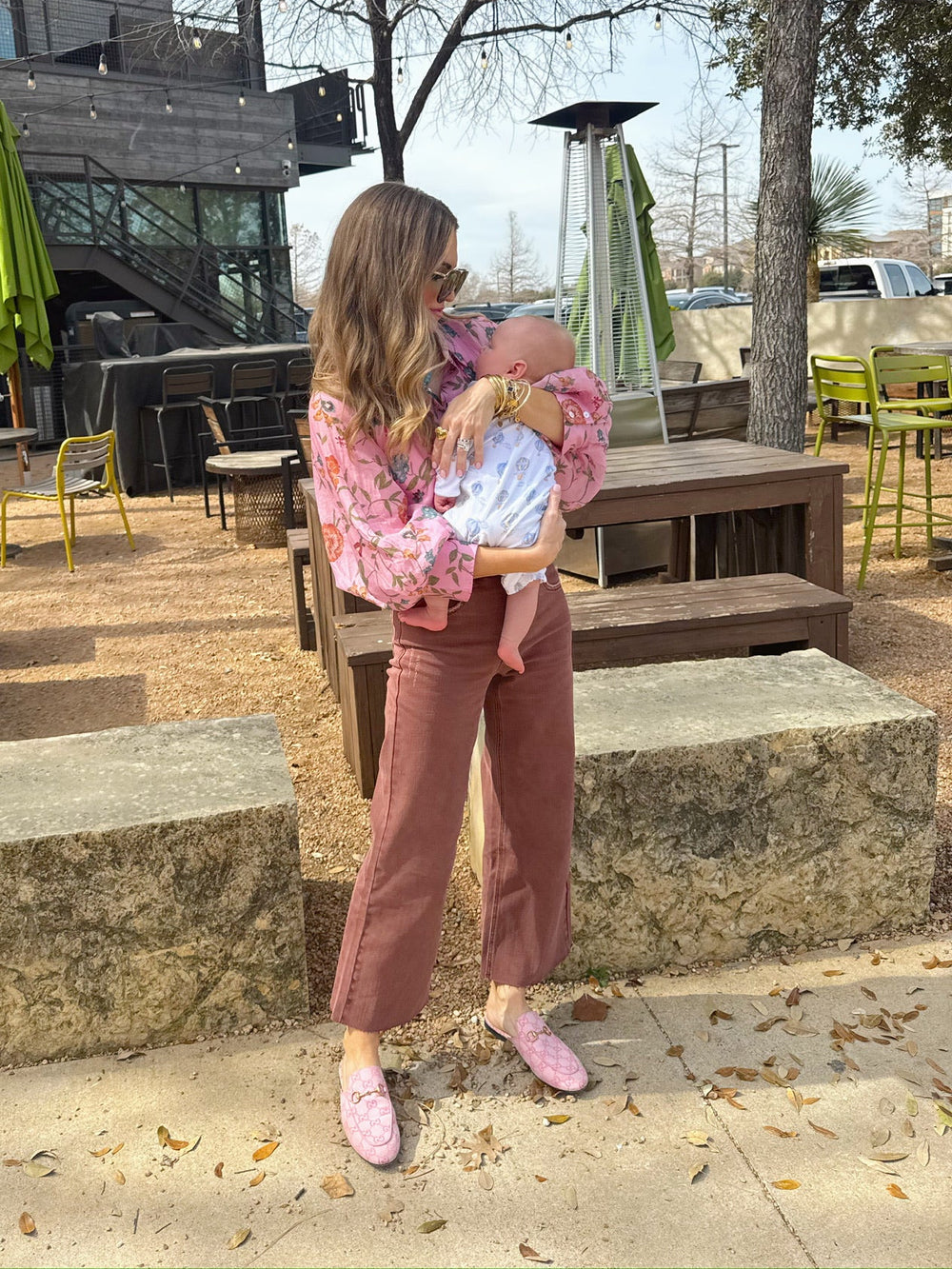 PREORDER BOUTANIQUE BUTTON UP TOP - PINK