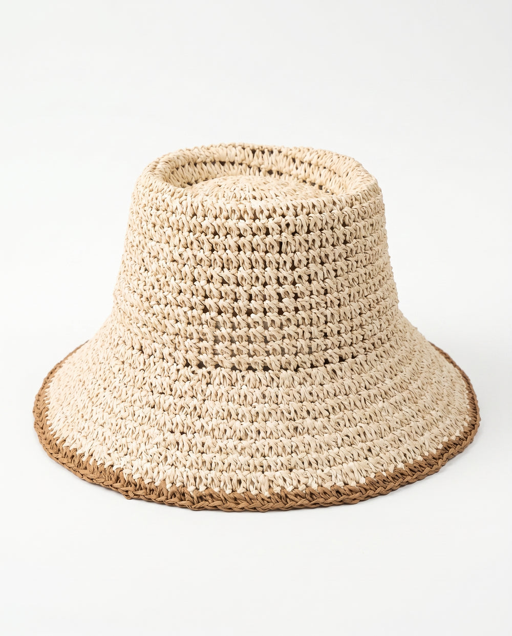 BLAIRE CONTRAST TRIM BUCKET HAT - TAN
