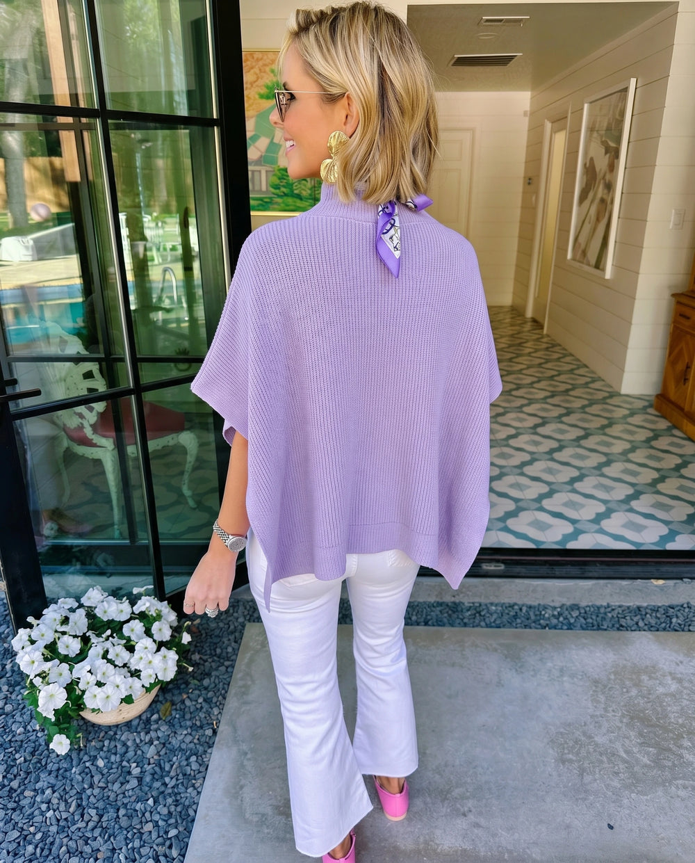 PAULINA KNIT PONCHO - PURPLE