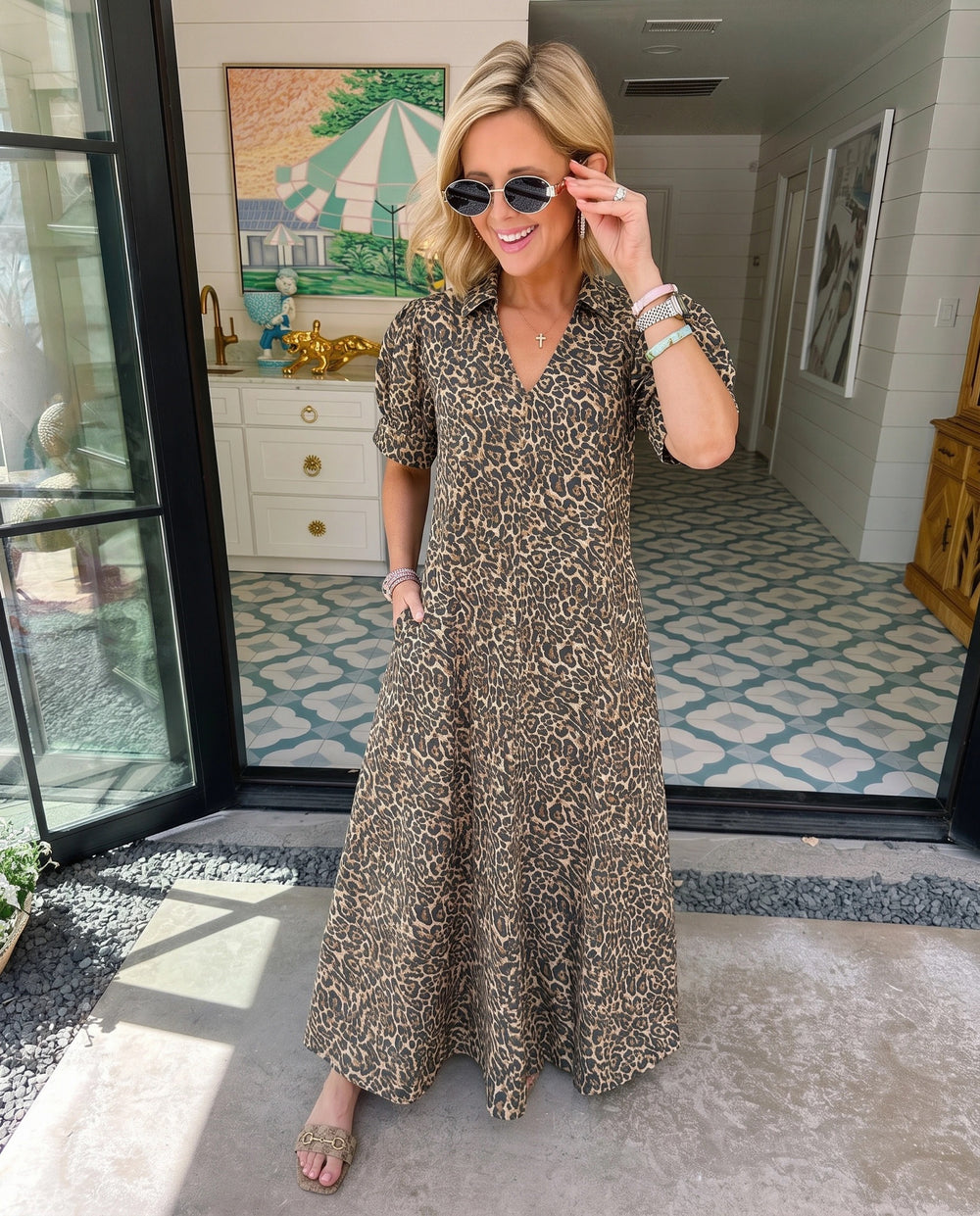 FIERCELY LOYAL LEOPARD MIDI DRESS