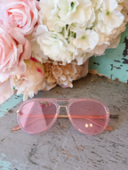 OLIVIA OVERSIZED AVIATOR SUNGLASSES - PINK