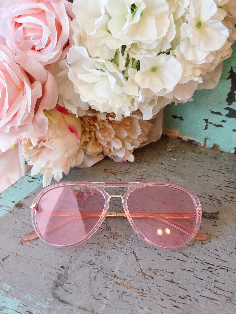 OLIVIA OVERSIZED AVIATOR SUNGLASSES - PINK