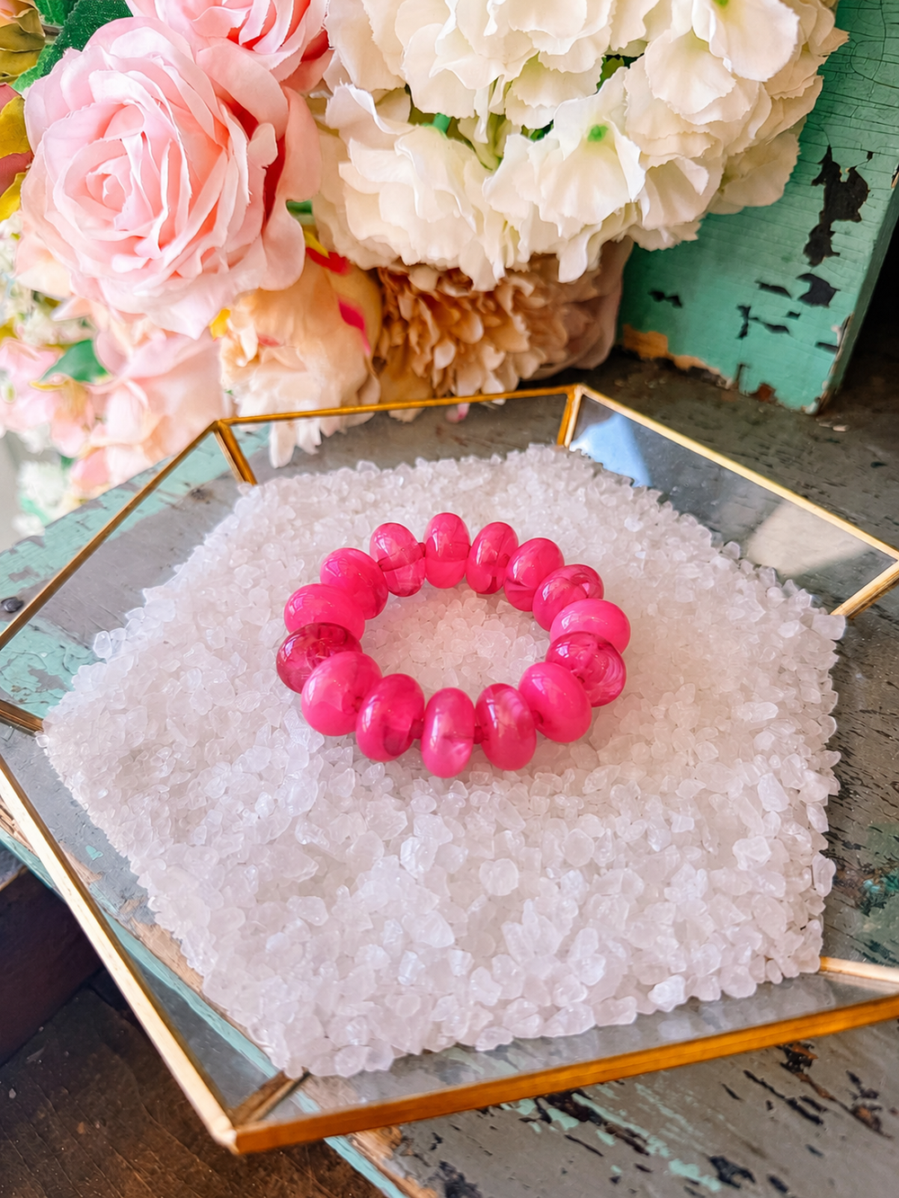 SUGAR BEADS BRACELET - FUCHSIA