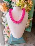 SUGAR BEADS NECKLACE - FUCHSIA