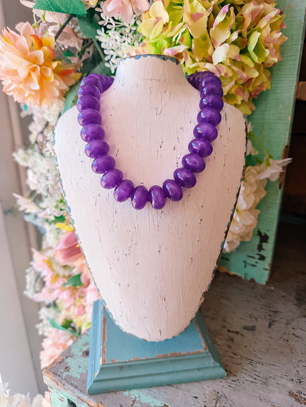 SUGAR BEADS NECKLACE - PURPLE