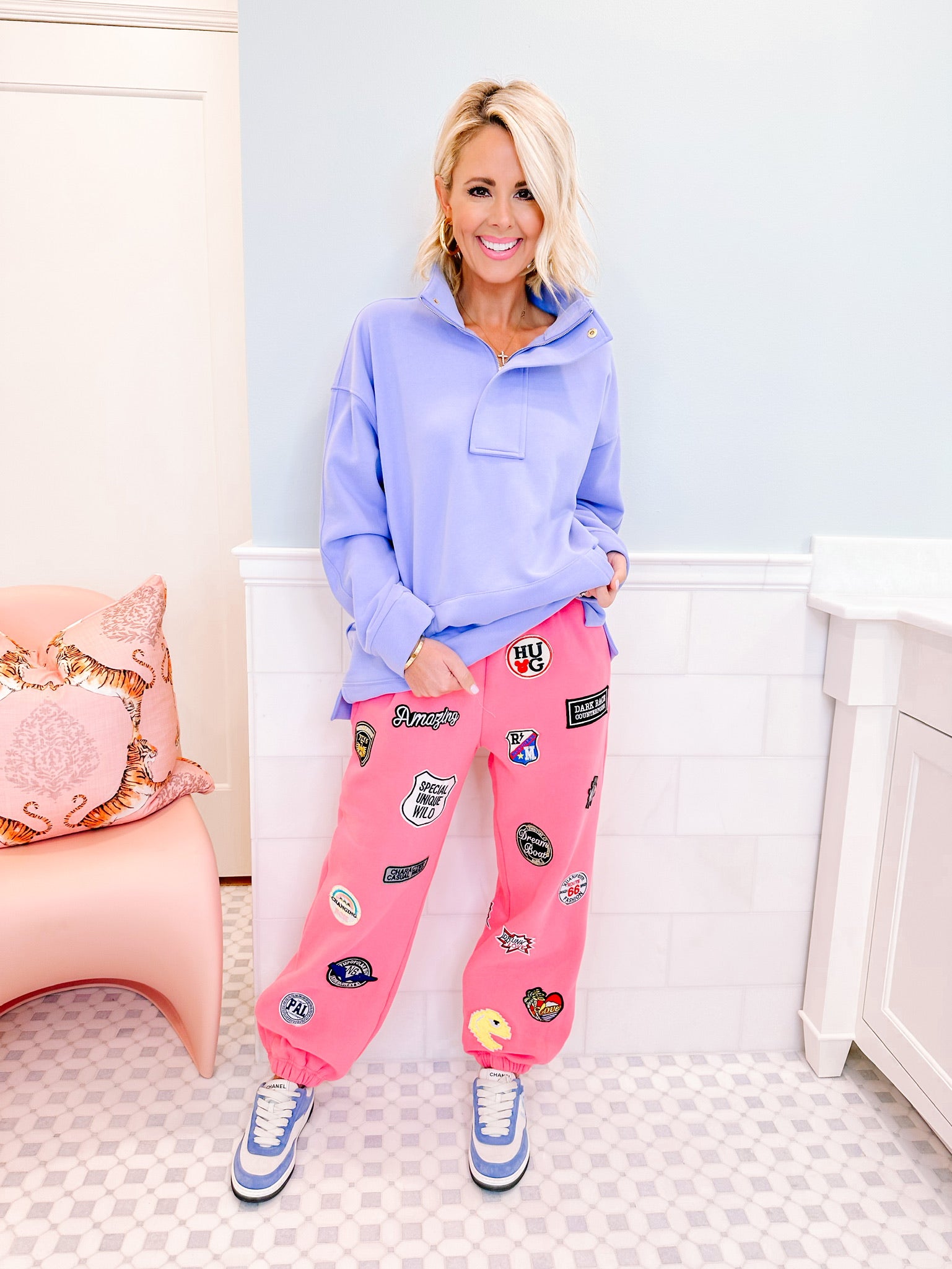 CUTE COLLECTION PATCHWORK SWEAT PANTS