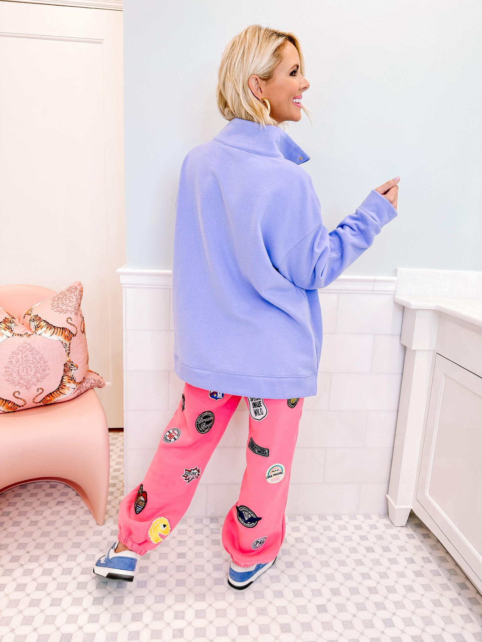 CUTE COLLECTION PATCHWORK SWEAT PANTS