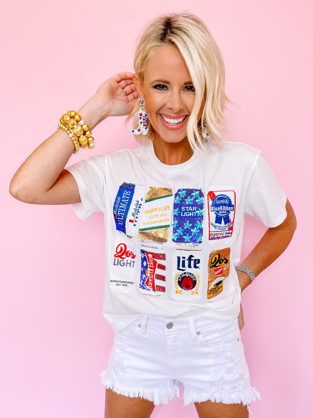 RED, WHITE & BEER TEE